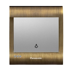 Viko Panasonic Thea Blu Light Anahtar, Çerçeve Antique+dore, Kapak Metalik Beyaz