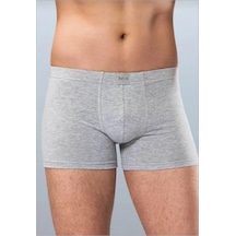 Anıt 1271 Erkek Likralı Düz Pamuklu Boxer 6 Adet Gri