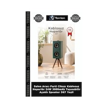 Salon Aracı Parti Cihazı Kablosuz Hoparlör 24w 3000mah Taşınabilir Ayaklı Speaker D67 Yeşil