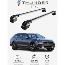 Volvo Xc40 2018-sonrası Trx2 Thunder Carrier Kilitli Ara Atkı Taşıyıcı Tavan Barı Gri