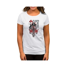 Red Death Skull Beyaz Kadın Tişört Beyaz