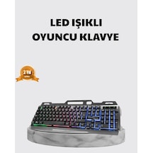 Profesyonel Oyuncu Klavye Mouse Seti Rgb Işıklı Türkçe Q Dpı Ayarlı Dayanıklı Gövde