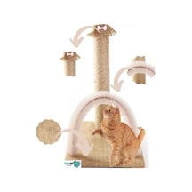 Pembe Renkli Kedi Kaşıma Ve Tırmalama Tahtası