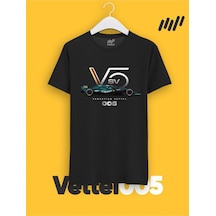 Unisex Sebastian Vettel F1 Team Logo T-shirt Siyah