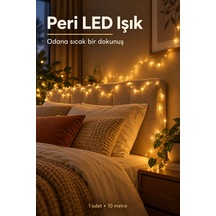 10 Metre Pilli Sarı Gün Işığı Peri Led Flaşlı Dekoratif Işık