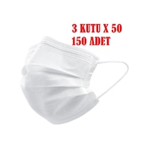 3 Katlı Telli Cerrahi Maske 150 Adet Beyaz
