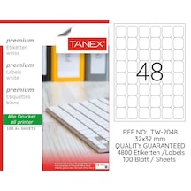 Tanex Tw-2048 32X32MM Laser Etiket 100 Adet
