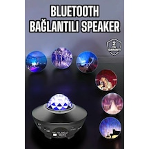 Çocuklara Özel Şarjlı Bluetooth Hoparlör Parti Led Lambası Yıldızlı Projeksiyon