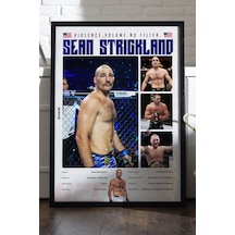 Sean Strickland Ufc Siyah Ahşap Çerçeveli Poster, Dekoratif Dövüş Duvar Tablosu