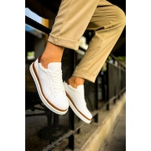 Mn979 - Santoni Gbt Spor Erkek Ayakkabı Beyaz/taba Beyaz-taba