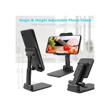 Cep Telefonu Standı, Katlanır Masaüstü Telefon Standı, Açı Yüksekliği Ayarlanabilir Cep Telefonu Tutacağı, Masa, Ofis, Tablet Standı Tüm Telefonlarla Uyumlu 10-25 Cm Cep Telefonu/tablet