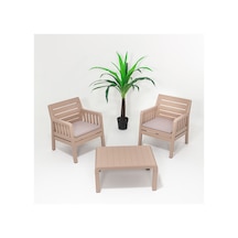 Lara 1+1+S Bahçe Takımı  Balkon - Bahçe - Teras  Mobilyası / Capp Kahverengi