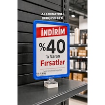 A4 Güçlü Mıknatıs Tutuculu Fiyatlık Etiketlik Dikey Yatay Ve Bilgilendirme Çerçevesi Mavi