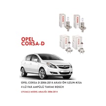 Opel Corsa D 2010 Model Ön Uzun-kısa 4 Lü Far Ampülü Takımı