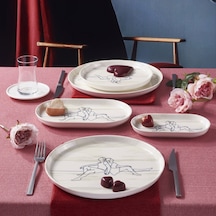 Güral Love 25422 11 Parça 2 Kişilik Bone Kahvaltı Takımı Beyaz