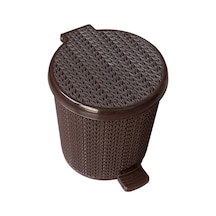Banyo Wc Mini Çöp Kovası Pedallı Plastik 3,5 litre Kahverengi