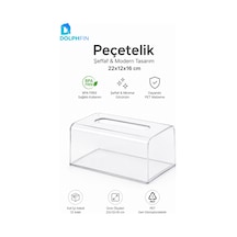 Şeffaf Pet Peçetelik Kutu Mendil Kutusu Masaüstü Peçete Dispenseri 22x12x16 Cm Seffaf