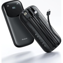 Mc-8520 10000mah 22.5w Pd & Qc Hızlı Şarj Dahili Kablolu Powerbank Siyah Type-c/lightning/usb-a