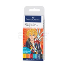 Faber Castell 6 Pitt Artist Pen Manga Shonen Set 167157 Çok Renkli