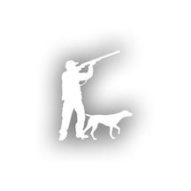 Avcı Ve Av Köpeği Sticker 17x17 Cm Beyaz