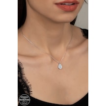 Union Swarovski Zirconia Kadın Damla Gümüş Kolye (550094680)