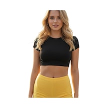 Yoncatoptan Crop Kısakollu Body Siyah Renk Siyah
