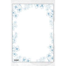 A5 Çiçek Bloknot Çizgisiz Defter - 50 Yaprak - Memopad - Notepad - Not Defteri - Not Kağıdı - 2889 Çok Renkli