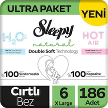 Sleepy 6 Beden Double Soft Natural Bebek Bezi Ultra Paket 62x3 186 Adet 6 Numara