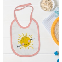 BK Kids Kişiye Özel Pembe Bebek Mama Önlüğü - Model 106 Pembe