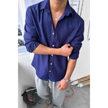 Açık Lacivert Basic Relaxed Gömlek Açık Lacivert
