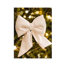Mini Boy Beyaz Kumaş Fiyonk Yılbaşı Çam Ağacı Süsü Dekoratif Kurdele Noel Ve Yeni Yıl Süsü 16 Cm Beyaz - 918586479