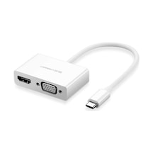Ugreen Type C To Hdmı + Vga Dönüştürücü Adaptör, Beyaz, 30843