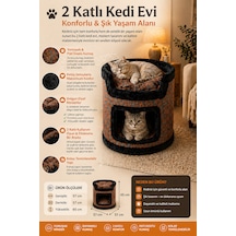 Miyusa 2 Katlı Kedi Evi Modern, Konforlu Ve Şık Kedi Yuvası