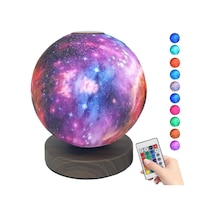 Quenlite Qc-426 Led Ay Gece Lambası Işık 3d Galaksi Dolunay Görünüm 15 Cm Çap Renkli Işık
