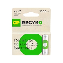 Batteries Recyko 1300 Aa Kalem Ni-mh Şarjlı Pil, 1.2 Volt, 2'li Kart