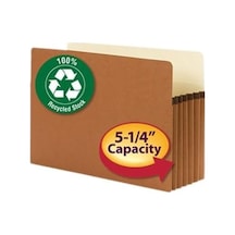Smead% 100 Geri Dönüştürülmüş Dosya Çanta, Düz Kesimli Tab, 5 1/10,2 Cm Expansion, Legal Boyut, Redrope, Kutu Başına 10 Adet 74206