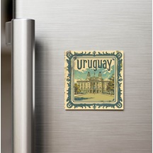Uruguay Uruguay - Posta Pulu Temalı Ülke - Baskılı Buzdolap Magneti Kare - 9x9 Cm
