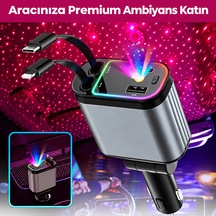 Type-c + Araç Usb Çakmaklık Hızlı Şarj