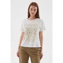 Fashion Friends 25y0471k1 Kadın Baskılı Bluz Beyaz