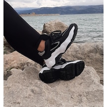 Dunlop 2323 Siyah-Beyaz Renk Fuspetli Kalın Taban Spor Ayakkabı AYKSAYAK-000503