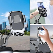 Motor,motosiklet,bisiklet ,scooter İçin 360 Derece Dönebilen Dikiz Aynası Versiyonu Telefon Tutucu Aparat Bx40