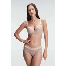 Hrşytrend Herşeytrend Destekli Balenli Kaplı Dantel Detaylı Sütyen Slip İç Çamaşırı Takımı Çok Renkli