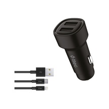 Smartcharger Duo 3.1a Araç Şarj Aleti Çift Usb + Usb-c Ve Lightning Kablo