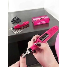 Gül Kırmızı Elektrikli Nasır Temizleyici Seti Usb Girişli 6 Uçlu