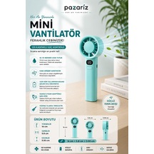 Türbin El Fanı Vantilatör Taşınabilir Turbo El Fanı Dijital Göstergeli Stand Özellikli Kancalı Type-c Şarj Soketi 1200 Mah 120 Kademeli M11 Md. Askı Kayışı Hediyeli
