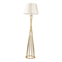 Mylights Retro Lambader Köşe Lambası Mat Gold Krem Başlık 45cm Başlık Diğer