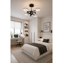 Modern Premium 4+4'lü 3 Renkli Ledli Sarkıt Avizesi Salon Mutfak Oturma Odası Şık Modelleri Gold