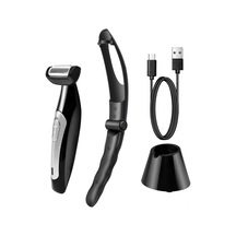 Yunboo Erkek Vücut Tıraş Makinesi - Islak/kuru Kullanım, Katlanabilir, 500mah Pil, Şarjlı, Yıkanabilir Siyah Siyah