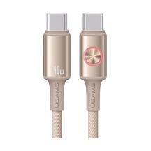 Usams Sj751 240w Tip-c'den Tip-c'ye Renkli Işıklı Alüminyum Alaşımlı Veri Kablosu, Uzunluk: 1,2m