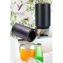 Yayke Silindir Şeklinde Plastik Şişe Açacağı Otomatik Siyah